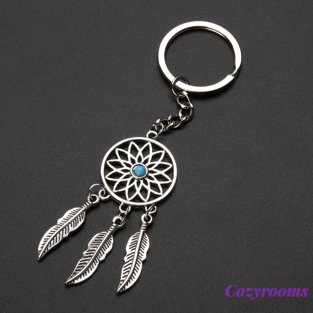 Móc Khoá Hình Dreamcatcher Phối Lông Vũ Thời Trang