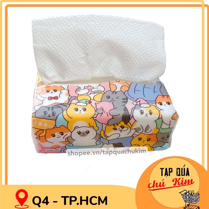 Khăn giấy ăn GẤU MÈO 4 lớp siêu mịn NỘI ĐỊA TRUNG - tapquachukim