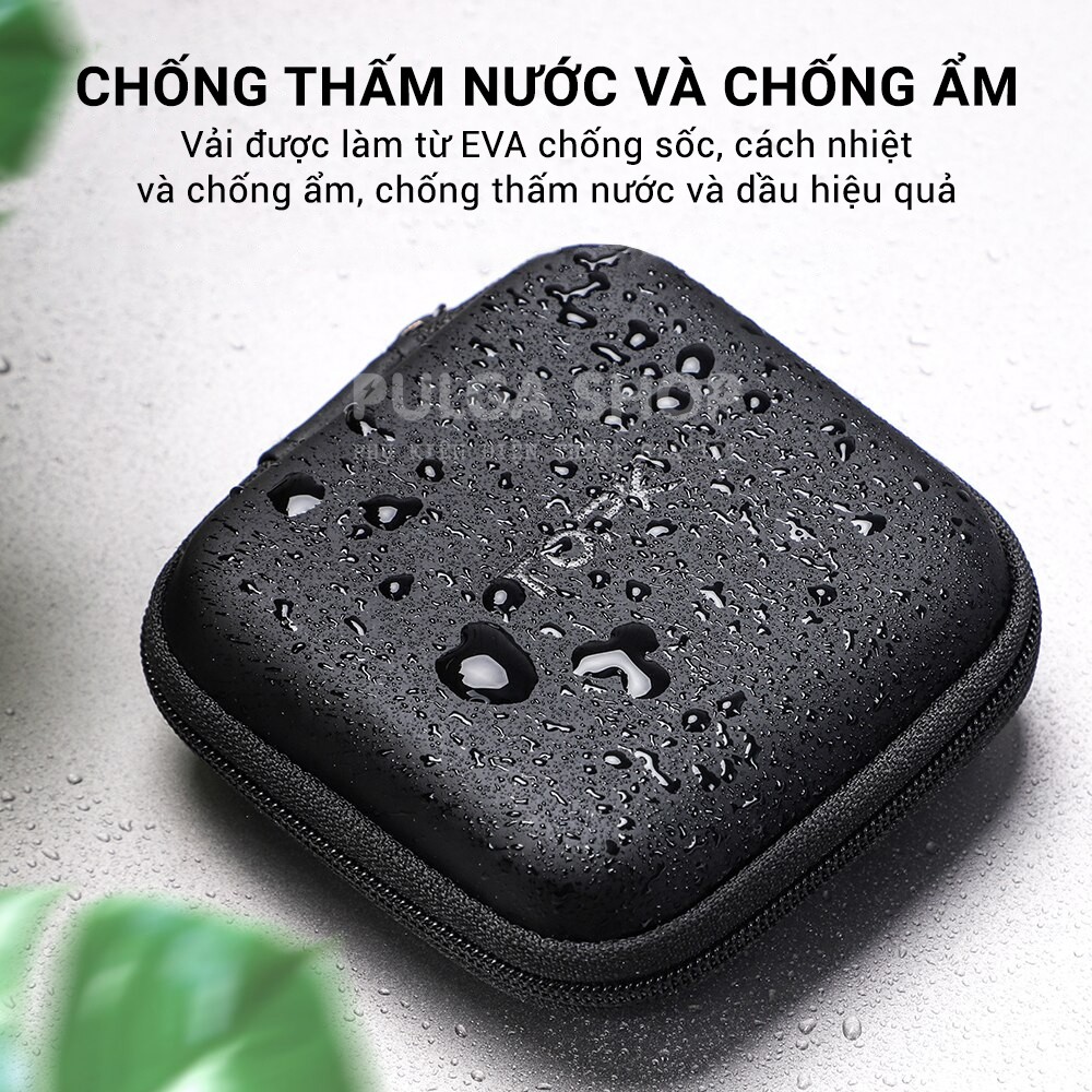 Hộp Đựng Tai Nghe/Dây Cáp Sạc TOPK J07 - Bao Đựng Phụ Kiện Mini Thẻ Nhớ/USB Có Túi Lưới Tiện Lợi Chống Sốc, Chống Nước