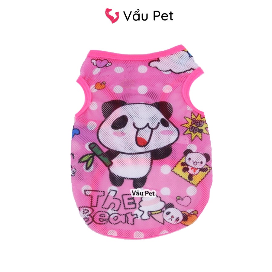 Áo cho chó mèo ba lỗ lưới hoạt hình ngộ nghĩnh - Quần áo cho chó poodle, con, lớn, mèo, thú cưng Vẩu Pet Shop