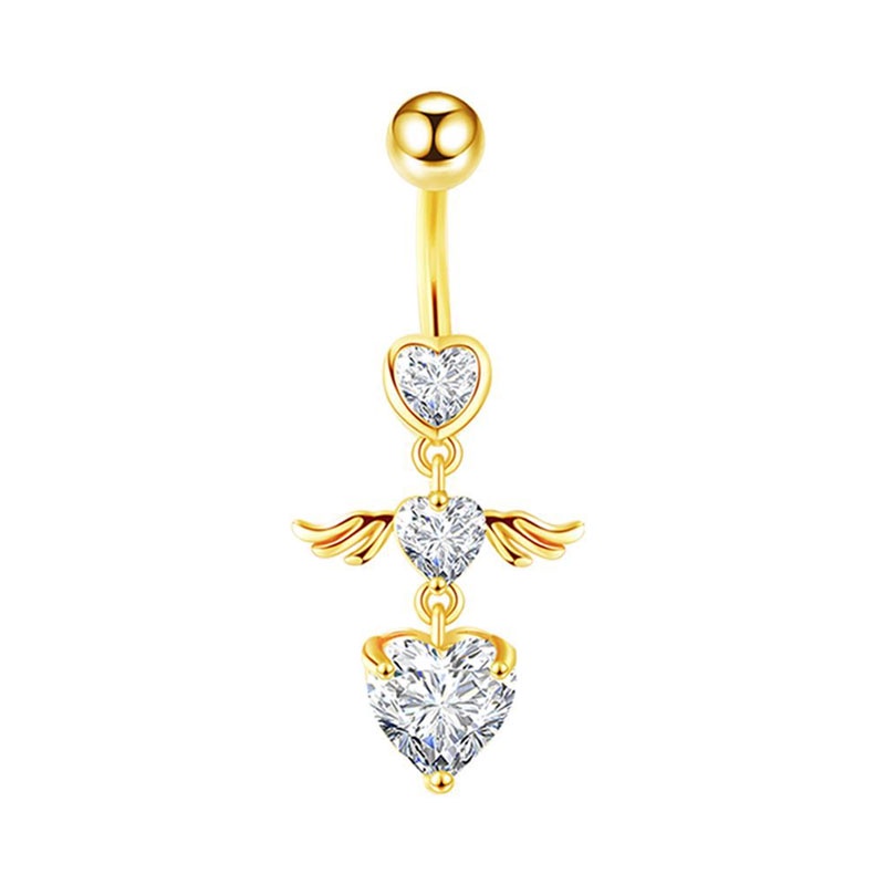 Khuyên rốn hình đôi cánh thiên thần đính đá cá tính