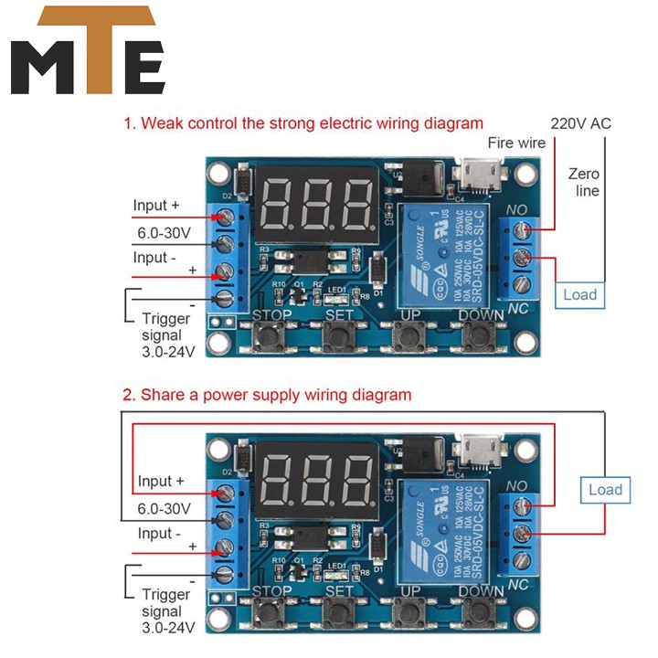 Mạch tạo trễ theo chu kỳ đóng ngắt relay 0 giây - 999 phút JZ-801