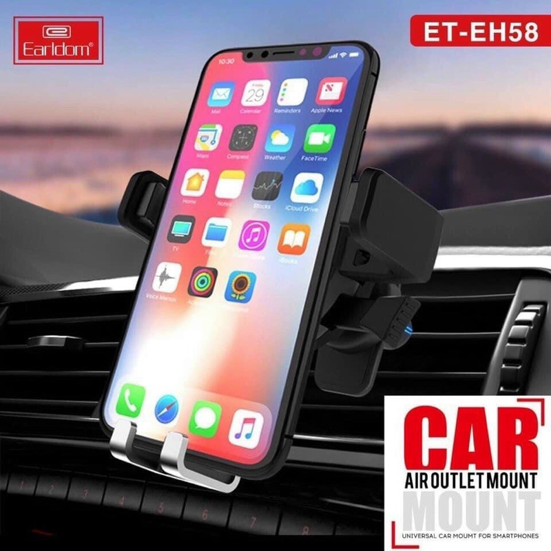 Kẹp điện thoại ô tô cao cấp, Giá để trên xe hơi chắc chắn linh hoạt dễ sử dụng KLH Earldom EH58
