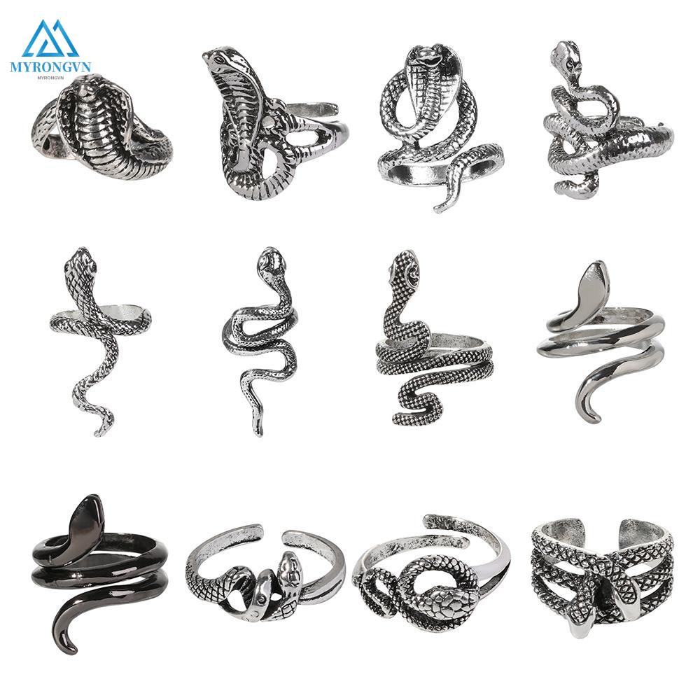 Nhẫn hở hình rắn phong cách cổ điển thời trang cho nam và nữ