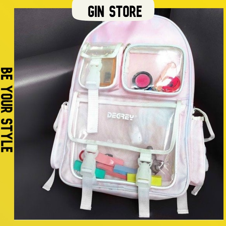 Balo Degrey hồng loang Backpack - Balo thời trang Nam Nữ - GIN STORE