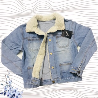 Áo khoác jean cổ lông