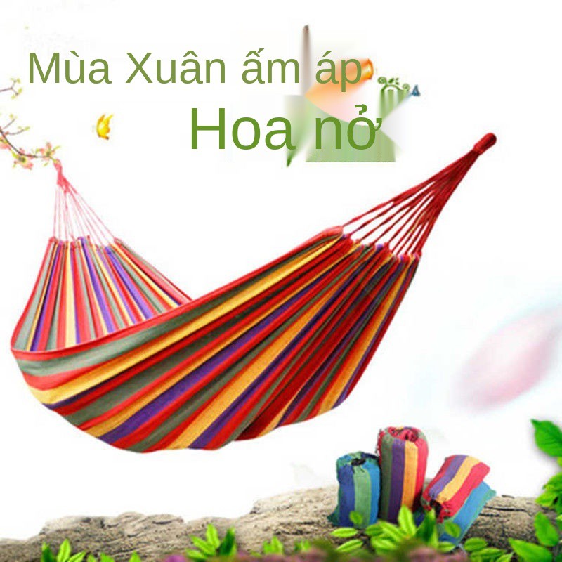 Võng ngoài trời đôi chống lật một tấm vải dày đơn trong nhà sinh viên ký túc xá phòng ngủ đu lười Ghế treo