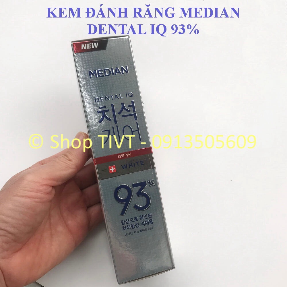 Kem trắng răng Median IQ 93 Hàn Quốc, tuýp 120g, chống sâu răng, hôi miệng, ngừa mảng bám, toothpaste Median IQ 93%-TIVT