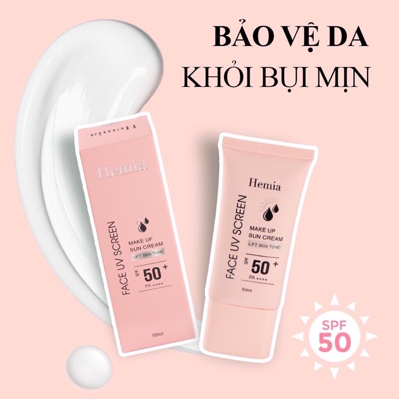 Kem Chống Nắng Nâng Tone Da HEMIA 50ml