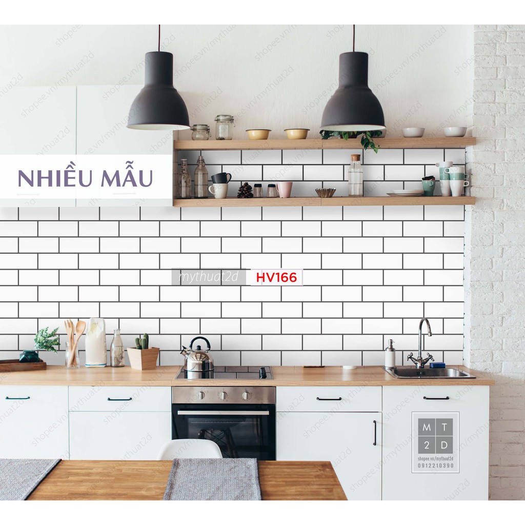 Sét 3 mét dài Decal gạch bông ô gạch dán trang trí nhà cửa, tiệm quán_kt 300x60cm