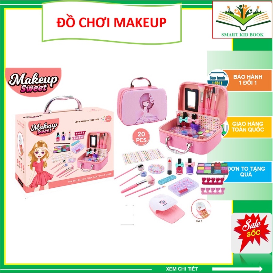 Đồ chơi trang điểm cho bé gái, Bộ đồ chơi trang điểm Dễ Dàng Làm Sạch bằng Nước và An Toàn Cho Bé Gái