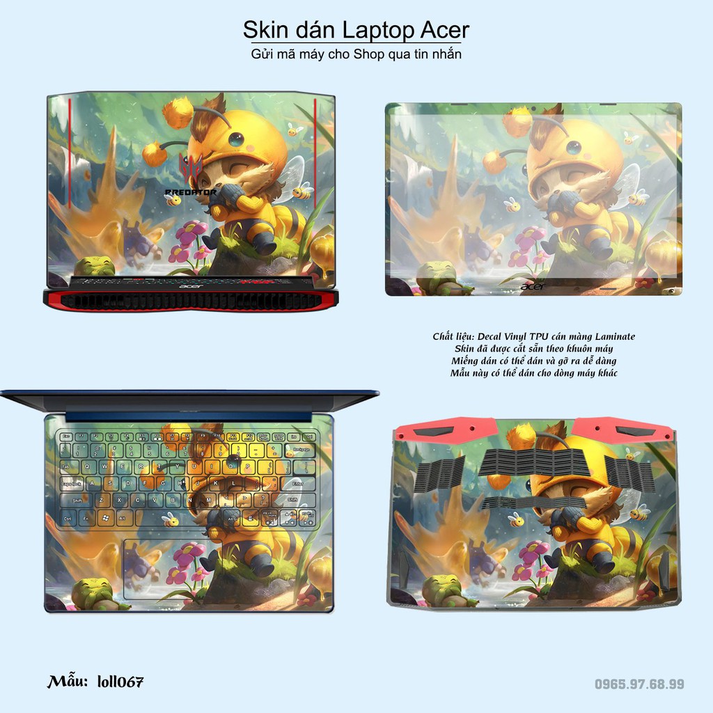 Skin dán Laptop Acer in hình Liên Minh Huyền Thoại nhiều mẫu 9 (inbox mã máy cho Shop)