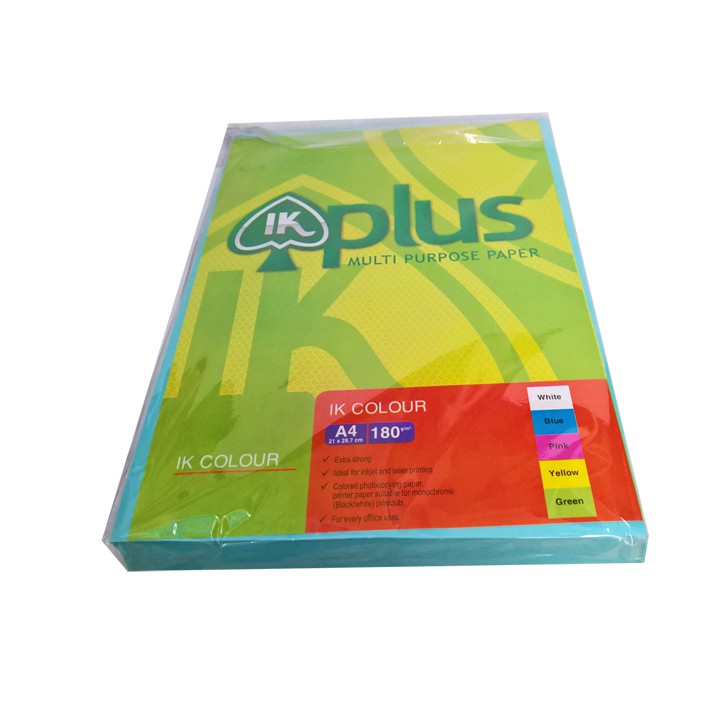 Giấy bìa Thái A4 180gsm - Màu xanh da trời - 1 xấp 100 tờ