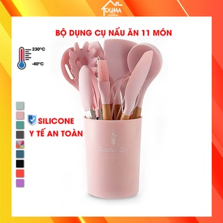 Bộ dụng cụ nhà bếp, nấu ăn làm bánh 11 món bằng silicone chịu nhiệt cao SC01