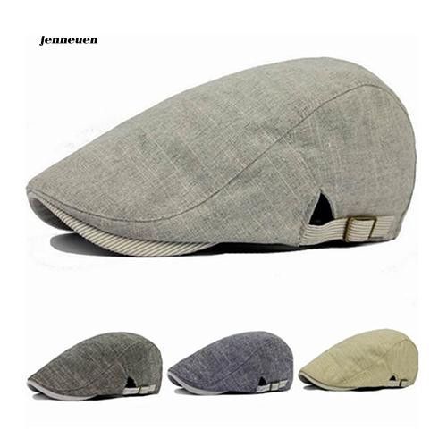 Mũ nồi Beret vải cotton màu trơn thời trang cổ điển cho nam