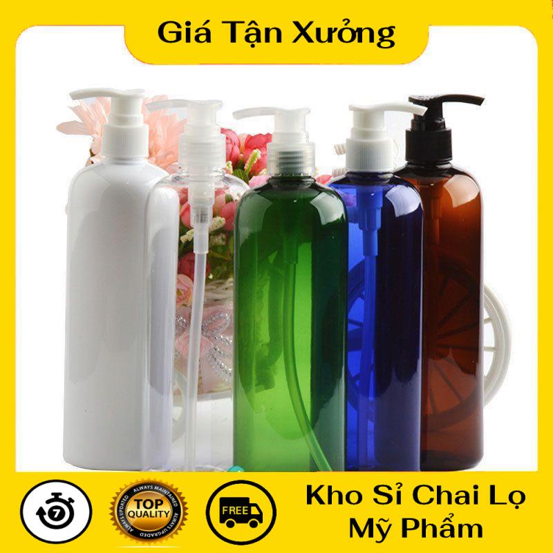 Chai Chiết Mĩ Phẩm ❤ TRÙM SỈ ❤ Chai nhựa vòi nhấn sữa tắm 500ml Thân Cao chiết mỹ phẩm , phụ kiện du lịch