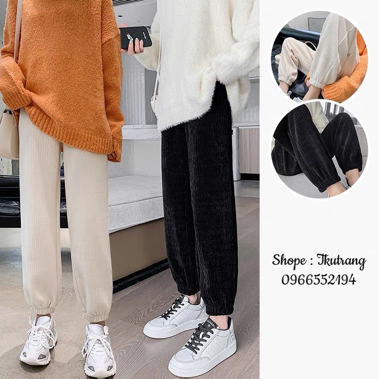 Quần Bầu Len Nhung bo gấu mùa đông loại 1  dày dặn giữ ấm mùa đông cho mẹ bầu
