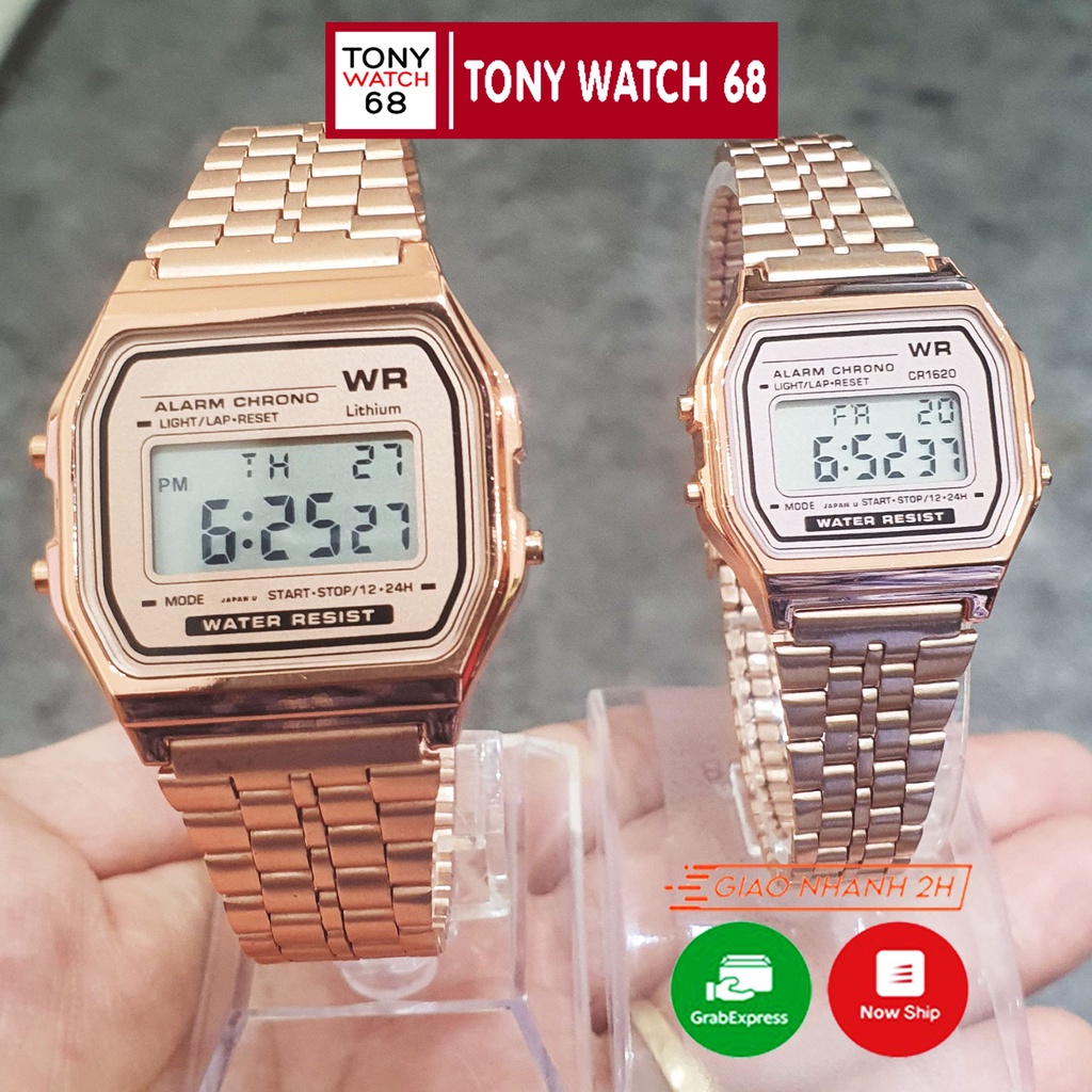 Đồng hồ điện tử đeo tay cặp đôi nam nữ WR A159 thể thao số led chống nước mặt vuông đẹp chính hãng cao cấp