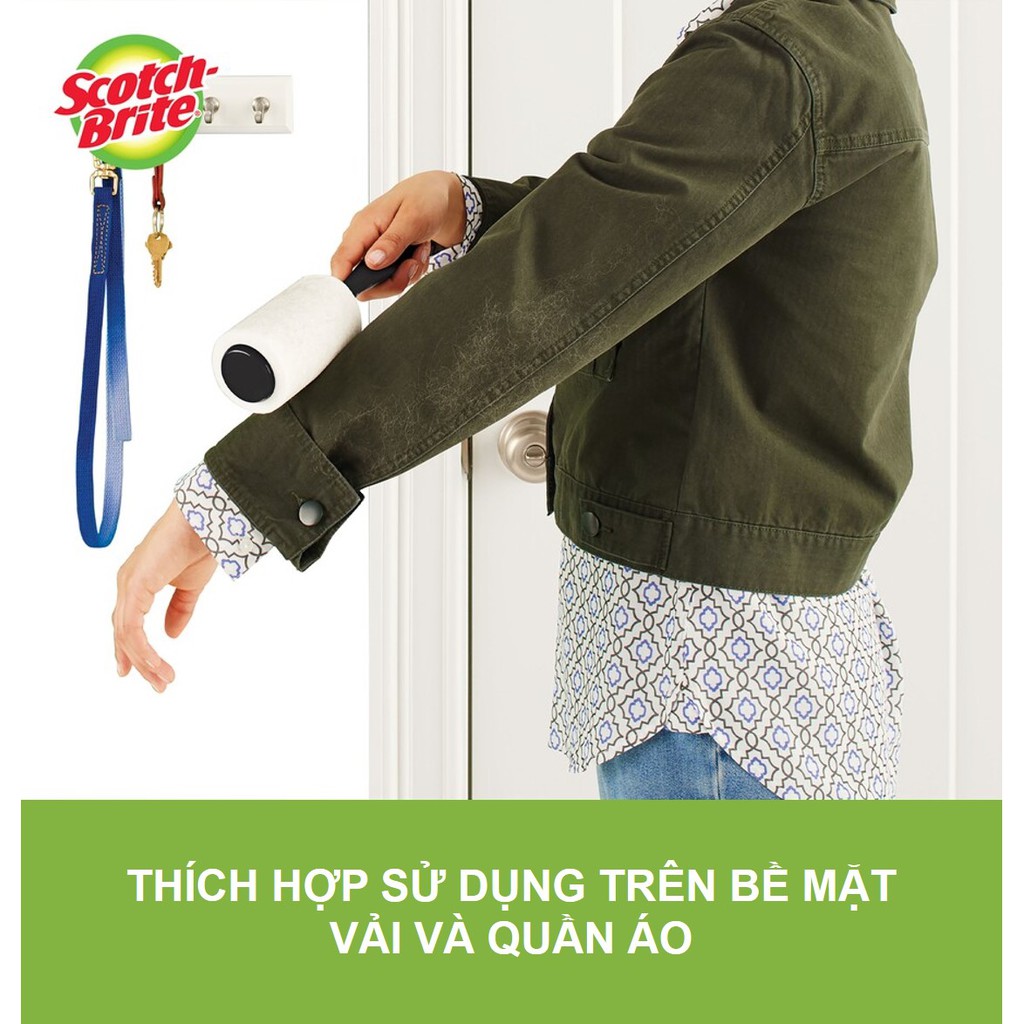 Cây Lăn Bụi Loại Lớn 30 Lớp 3M Scotch Brite-Làm Sạch Lông Chó Mèo,Bụi Quần Áo,Ghế Sofa