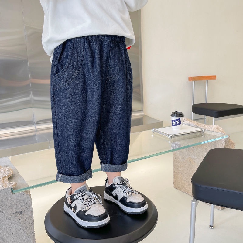 [Grow Up with You] Quần Jean Dài Dáng Rộng Phong Cách Hàn Quốc Dễ Phối Đồ Thời Trang Cho Bé Trai 2022