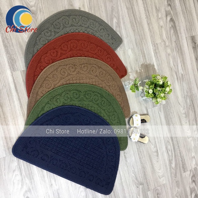 Thảm lau chân bán nguyệt siêu thấm đế chống trơn trượt 60cmx40cm | BigBuy360 - bigbuy360.vn