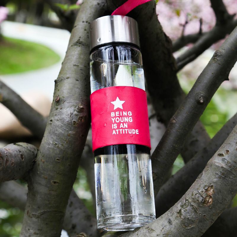 Bình nước thủy tinh 450ml có ngăn trà,,,