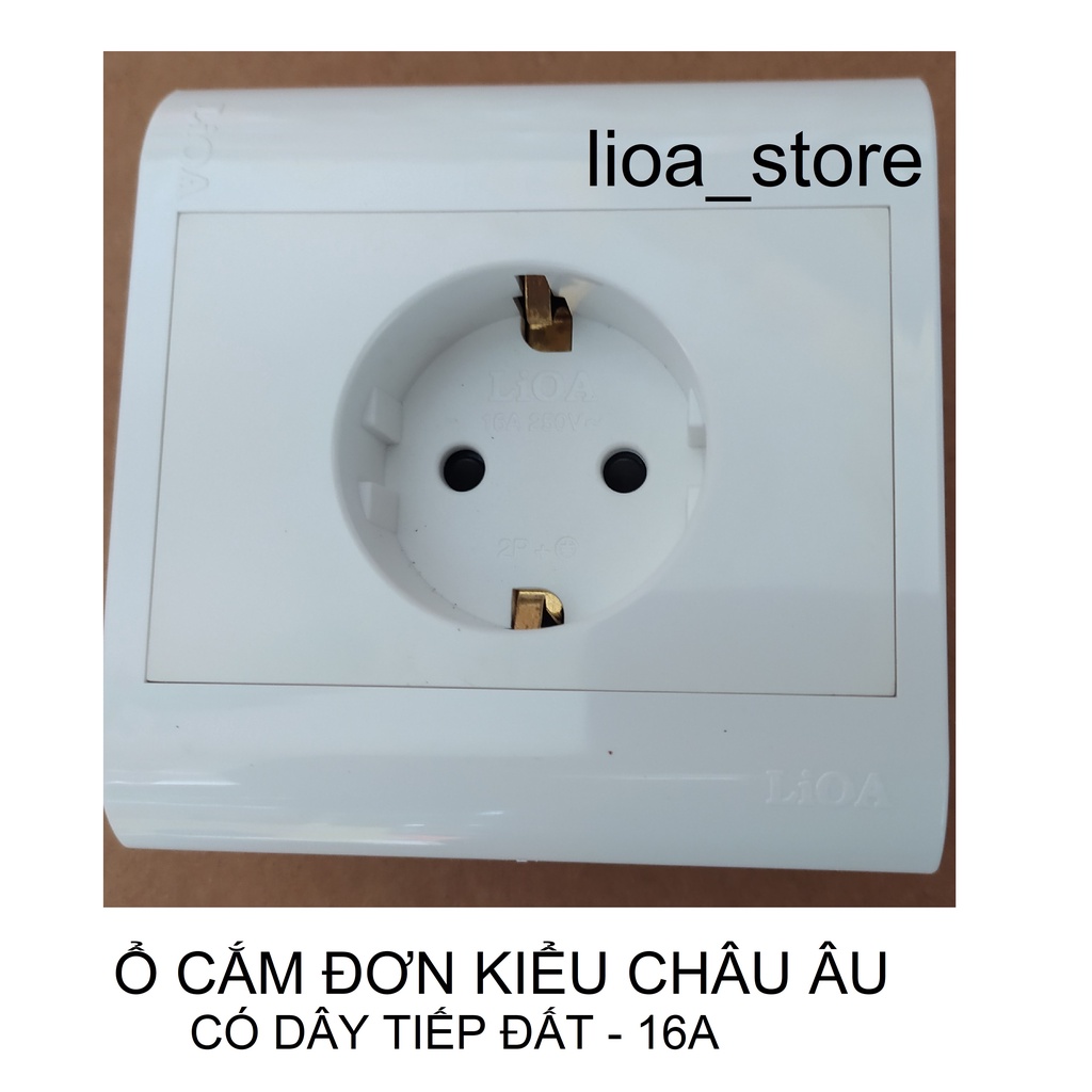 Ổ CẮM ÂM CHÂU ÂU  LiOA - 16A CÓ DÂY TIẾP ĐẤT.