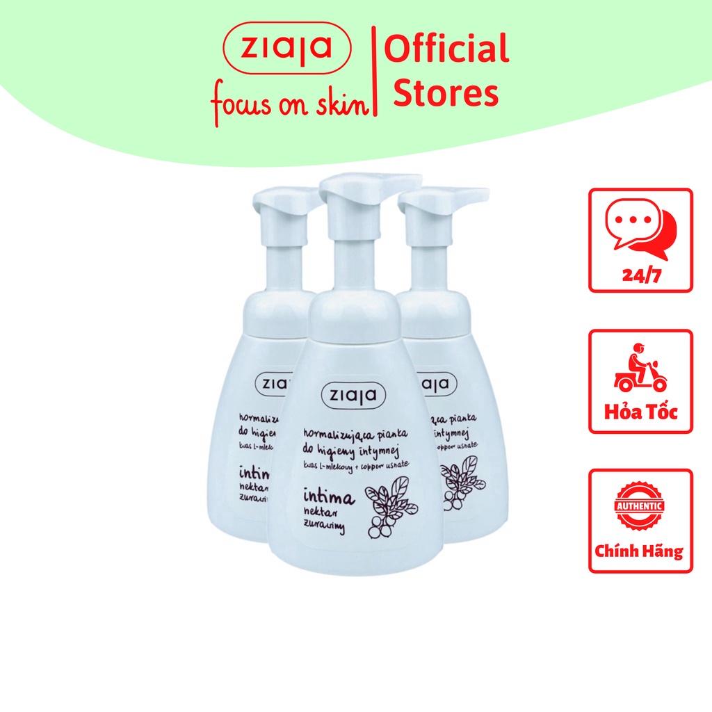 Dung Dịch Vệ Sinh Phụ Nữ Intima Thành Phần Axit Lactic, Usnic Dạng Bọt - Ziaja 250ml