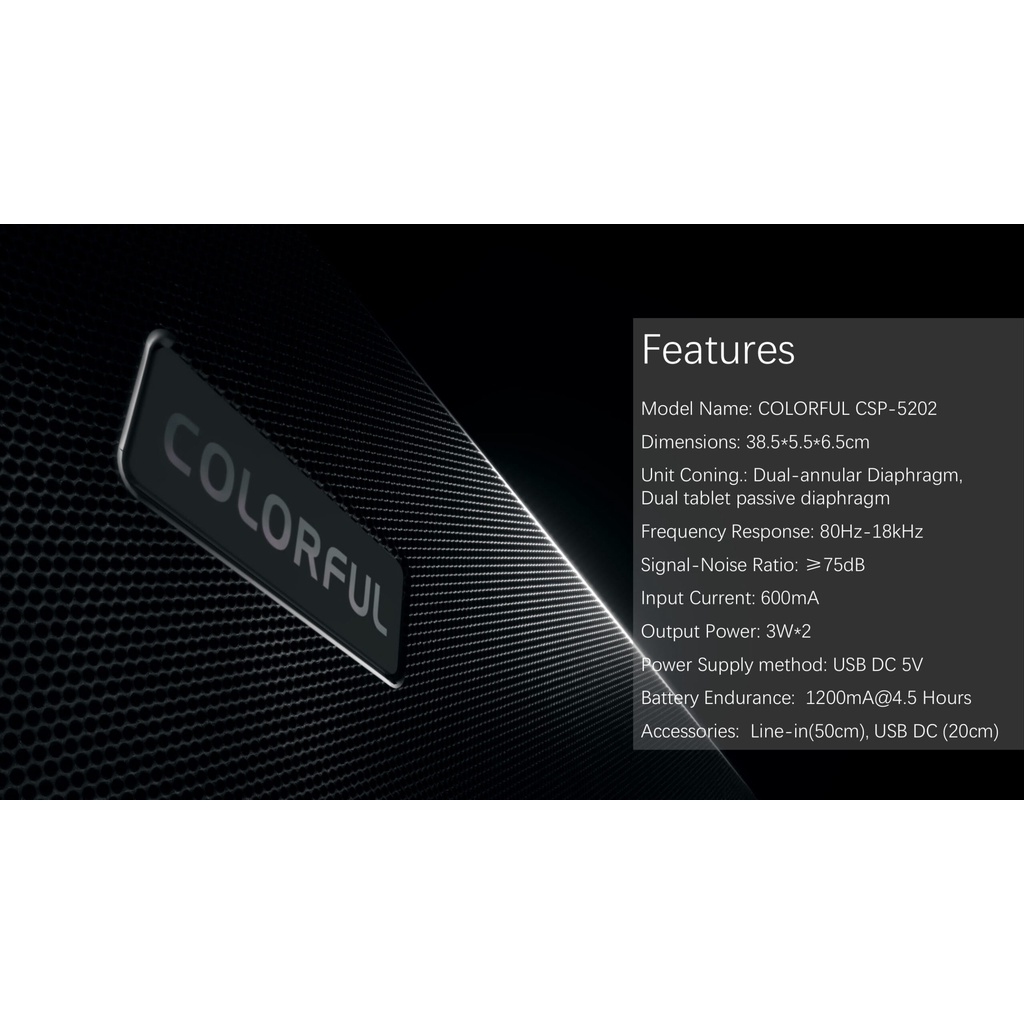 LOA KHÔNG DÂY COLORFUL SOUNDBAR CSP-5202 BLUETOOTH