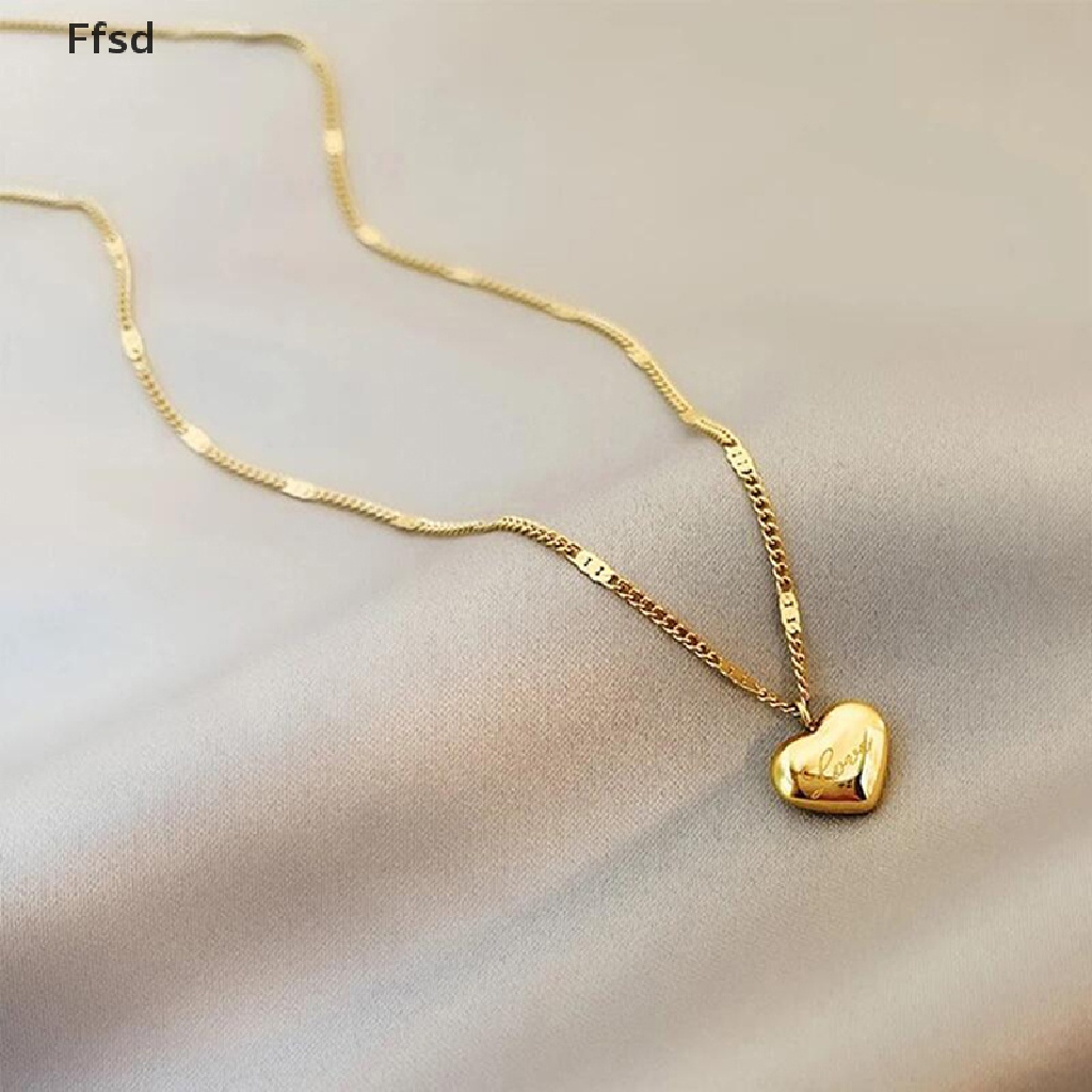 Vòng cổ Mặt Hình Trái Tim Mạ Vàng Thời Trang Dành Cho Nữ