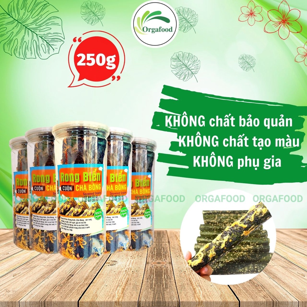 Rong biển cuộn chà bông gạo lứt hũ 250g Orgafood ăn vặt healthy, eatclean, ăn kiêng giảm cân hỏa tốc