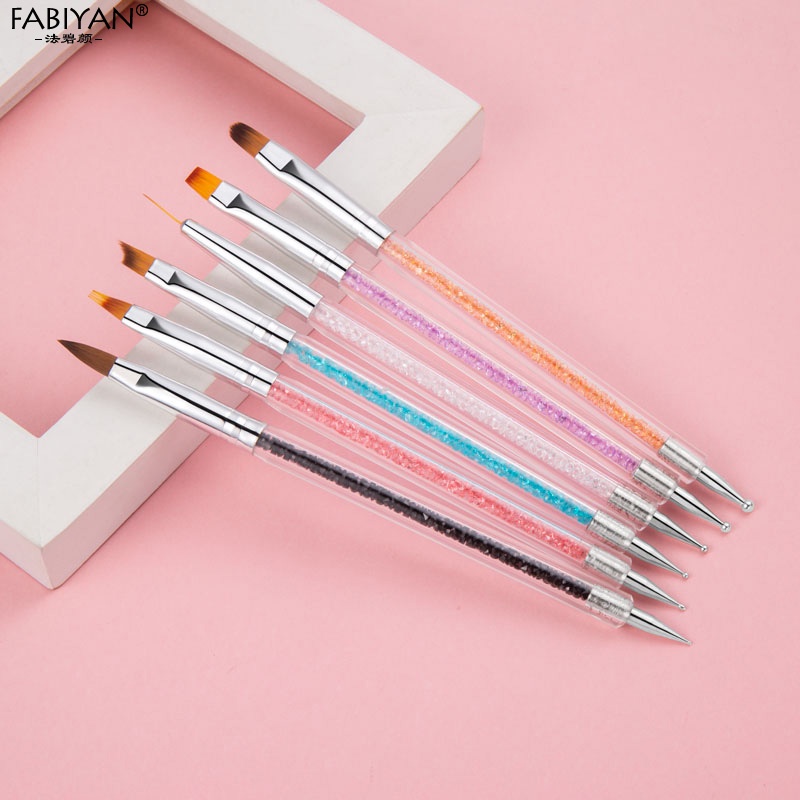 Set 6 bút vẽ móng FABIYAN hai đầu vẽ chấm bi và đường kẻ trang trí móng tay nghệ thuật tay cầm trang trí đá