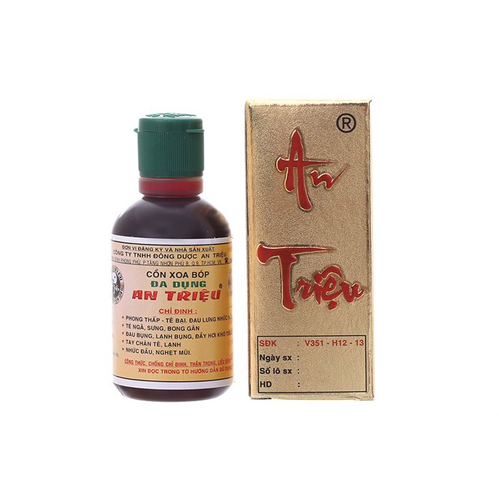 Cồn xoa bóp  An Triệu 100ml và 60ml