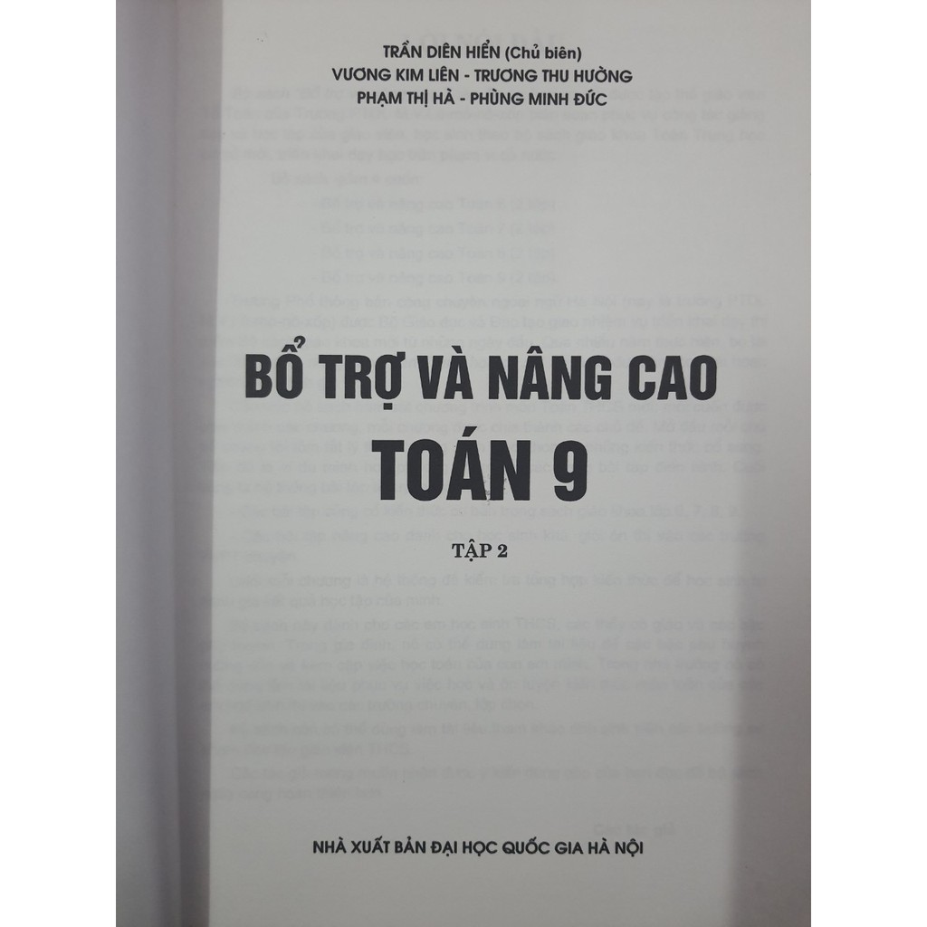 Sách - Bổ trợ và nâng cao Toán 9 Tập 2