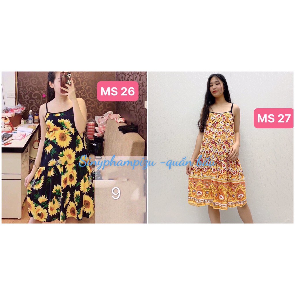 Váy Lanh Bầu 2 Dây Siêu Mát chất đẹp (Có đủ 12 mẫu)