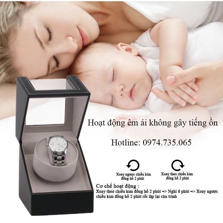 Hộp xoay đồng hồ. Hộp đựng đồng hồ cơ 1 xoay [ Lên dây cót đồng hồ cơ Automatic ] hàng sẵn có