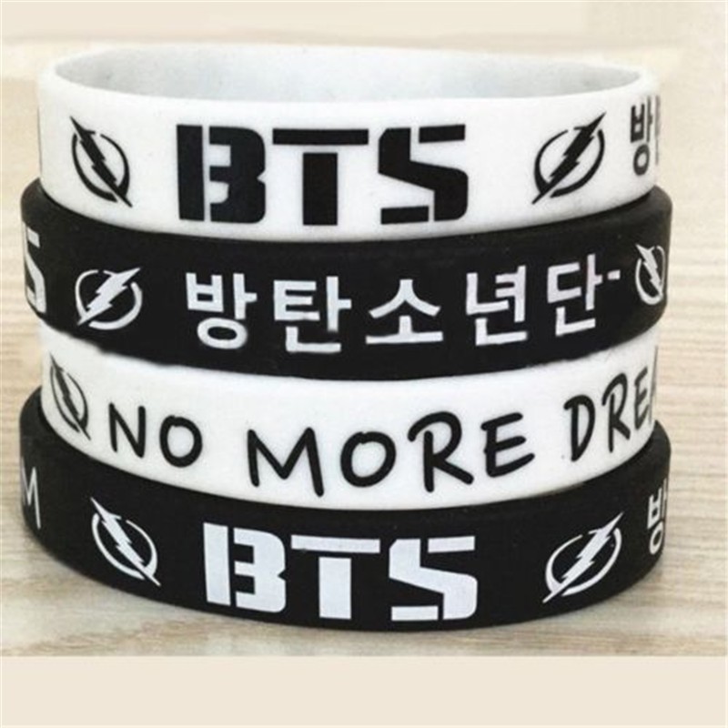 Dây đeo bằng silicone in chữ cho fan nhóm BTS