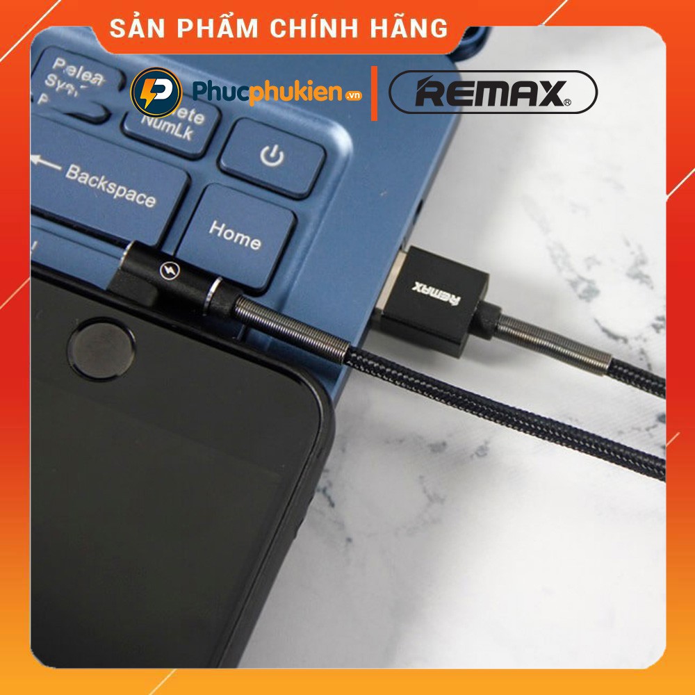 Dây sạc iPhone | Cáp sạc iPhone dài 1m thiết kế chống đứt, rồi sạc nhanh 2.4A chính hãng Remax 119i | BigBuy360 - bigbuy360.vn