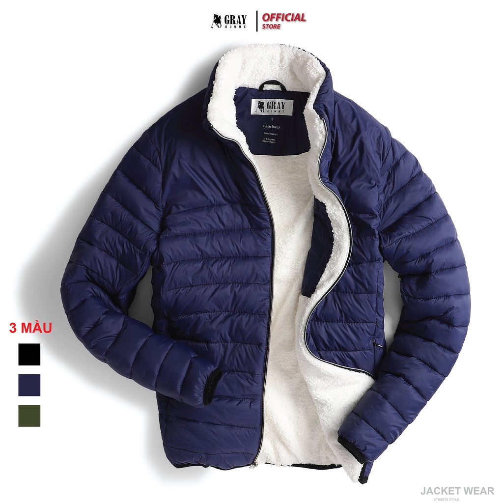 Áo Khoác Nam, Phao Nam GrayHomme (3 màu), Chần Bông Cao Cấp, Mềm Mịn, Siêu Nhẹ, Lót Lông Siêu Ấm, fom Ôm Vừa (CF101)