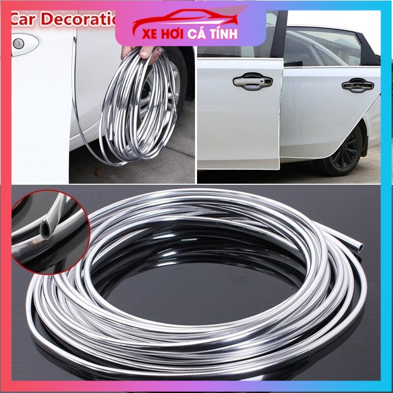 Cuộn 6 mét Nẹp chữ U dán Trang Trí Ô Tô phụ Kiện Bảo Vệ Trầy Xước Cạnh Cửa Xe Chất Liệu Nhựa PVC