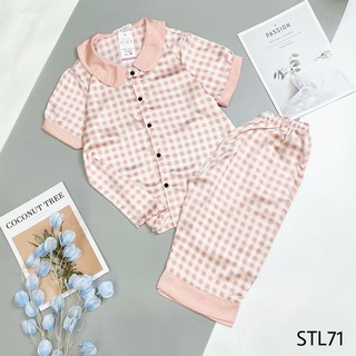 Đồ Bộ Lửng Lụa Satin Hoạ Tiết Dễ thương [Ảnh + Video Thật]