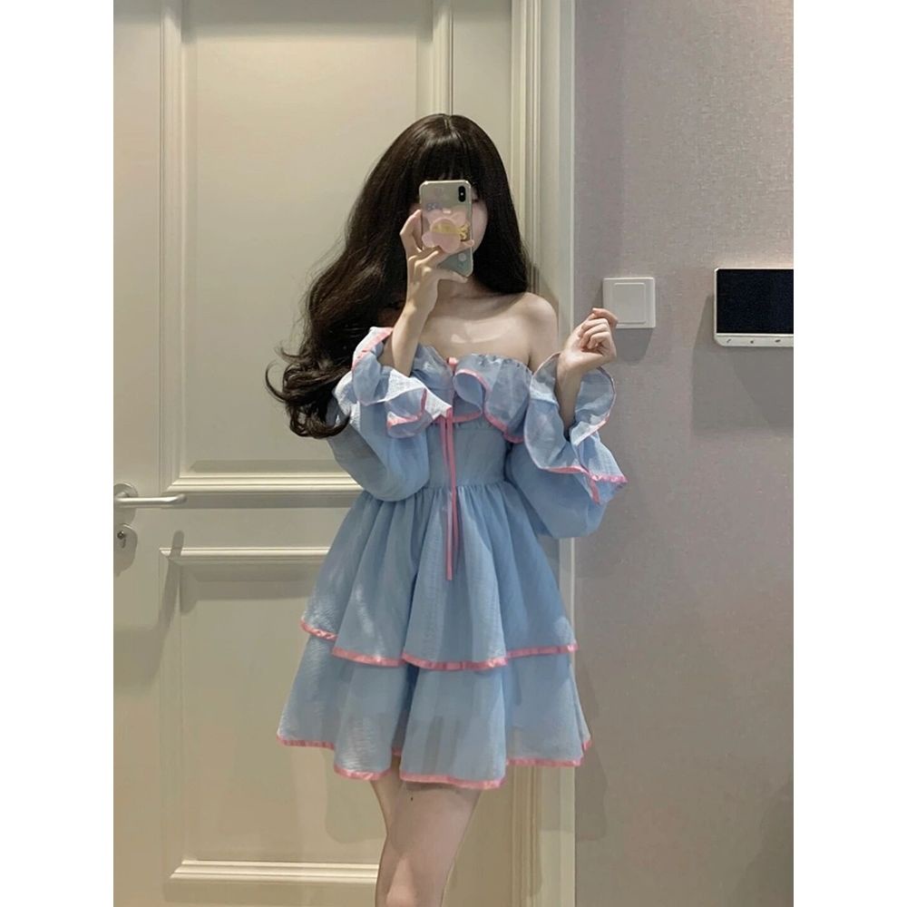 Đầm Chữ a Tay Dài Dáng Ôm Thời Trang Mùa Hè 2022