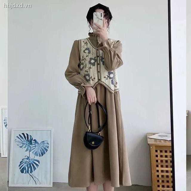 Set Đầm Dài Tay Và Áo Khoác Len Không Tay Thời Trang Dành Cho Nữ | BigBuy360 - bigbuy360.vn