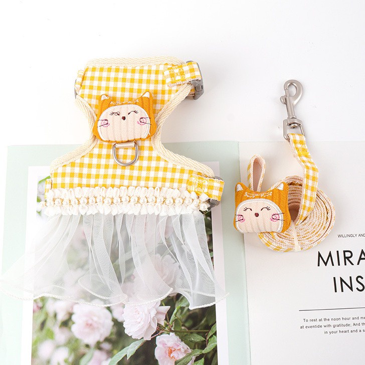 dây dắt yếm dắt chó mèo thú cưng đi dạo