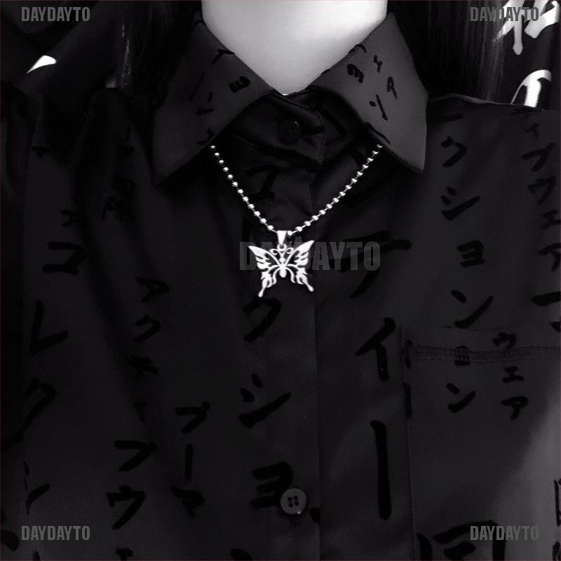 Vòng cổ Mặt Hình Bướm Bằng Thép Không Gỉ Thời Trang Cho Nam Nữ