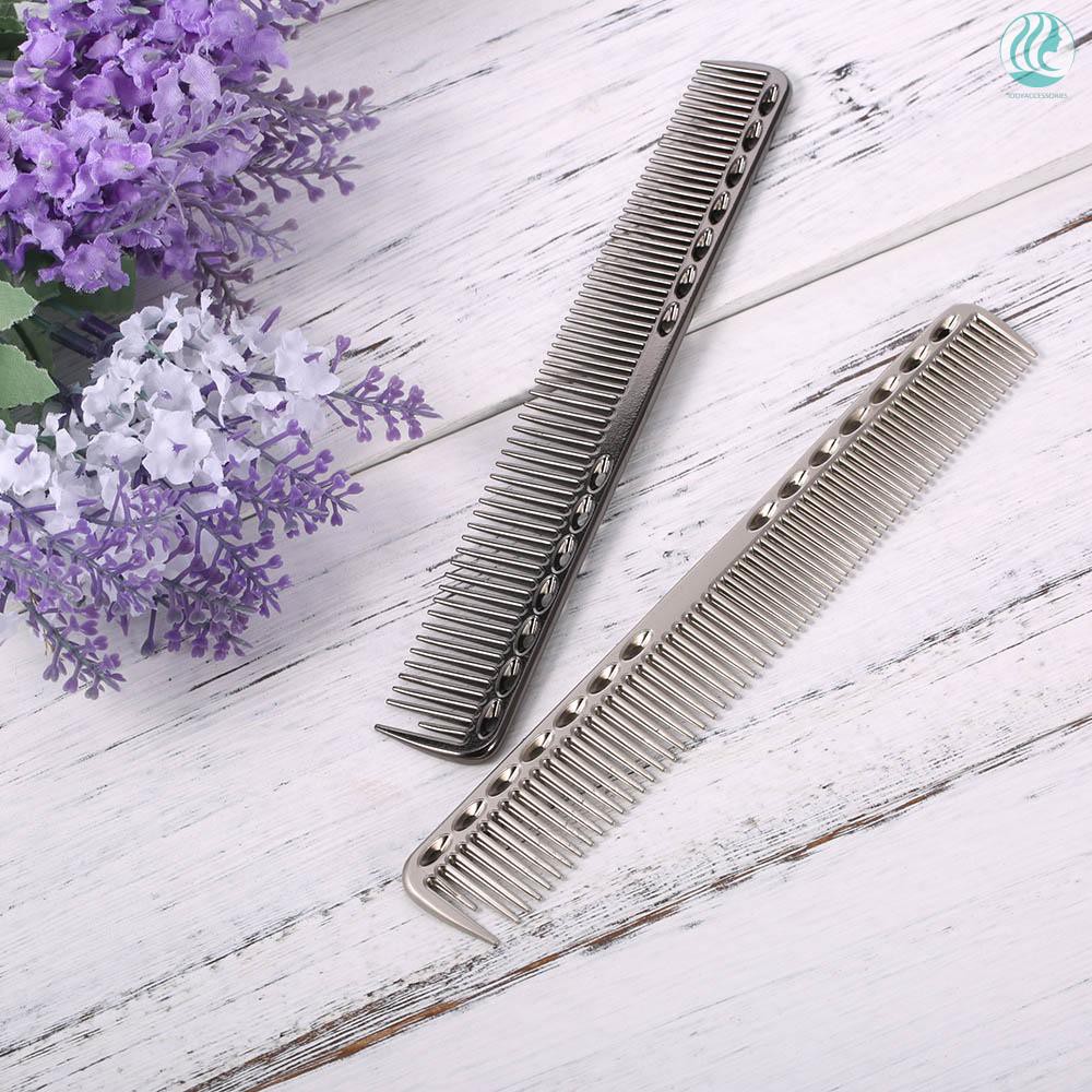🌟Stainless Steel Hair Comb Professional Hair Salon Hairdressing Steel Comb Hair Cutting Metal Comb Black