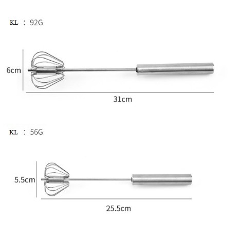 Cây Đánh Trứng Đánh Bột Inox Cầm Tay Trục Xoay Tự Động Tiện Dụng