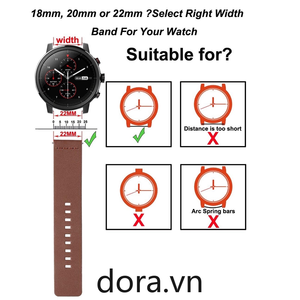 22mm for xiaomi huami amazfit 2 straps bands Black Genuine Leather Strap for Samsung Gear S3 Frontier/Classic belt