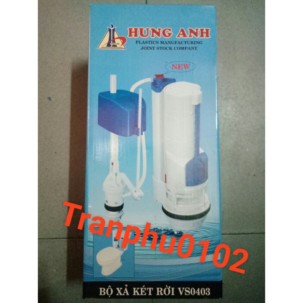 (CHÍNH HÃNG) Bộ xả bồn cầu 2 nhấn két rời Hùng Anh VS043