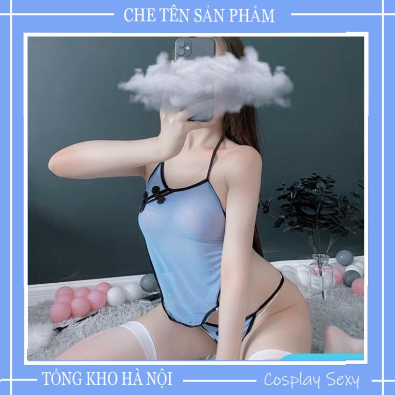 Bộ Đồ Ngủ Nữ Sexy Gồm Áo Yếm Kèm Chân Váy Mã Y408CV Yếm Thủ Thôn Nữ Gợi Cảm Khuy Lệch | BigBuy360 - bigbuy360.vn